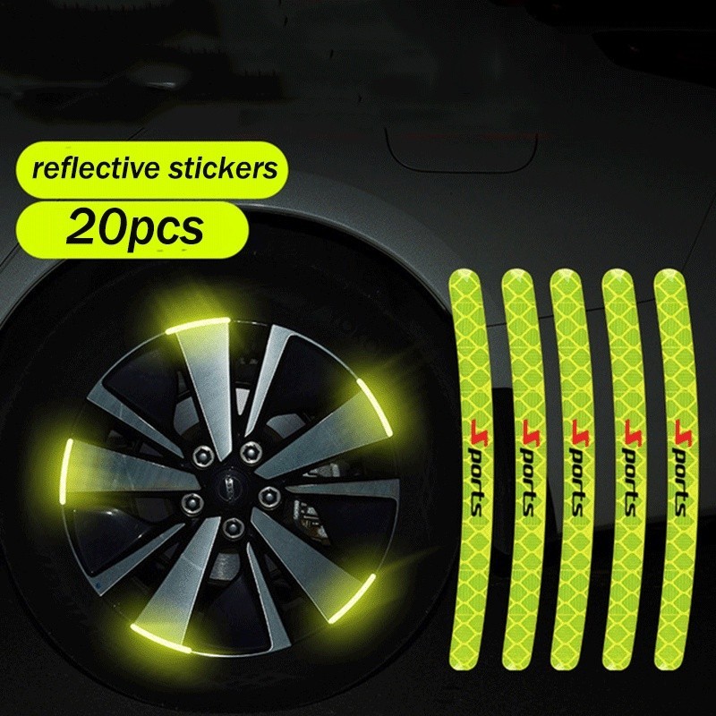 Gunhunt 6-Pack Blue Reflective Wheel Rim Decals - Stripes For 18-21 Inch Car Wheels, Tire Rim Stickers For Safety & Decoration - View #5