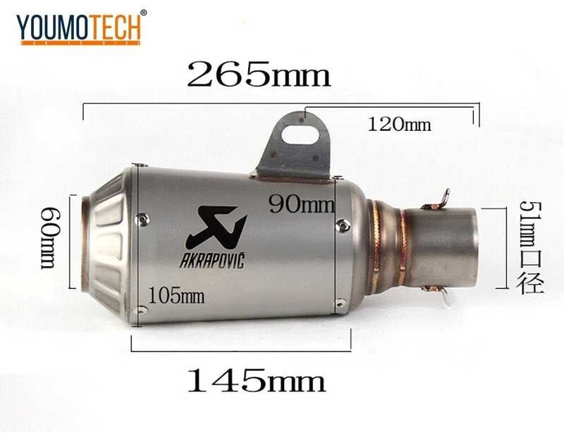 Universal 3851Mm R8 Motorcycle Modify Exhaust Muffler Escape Moto