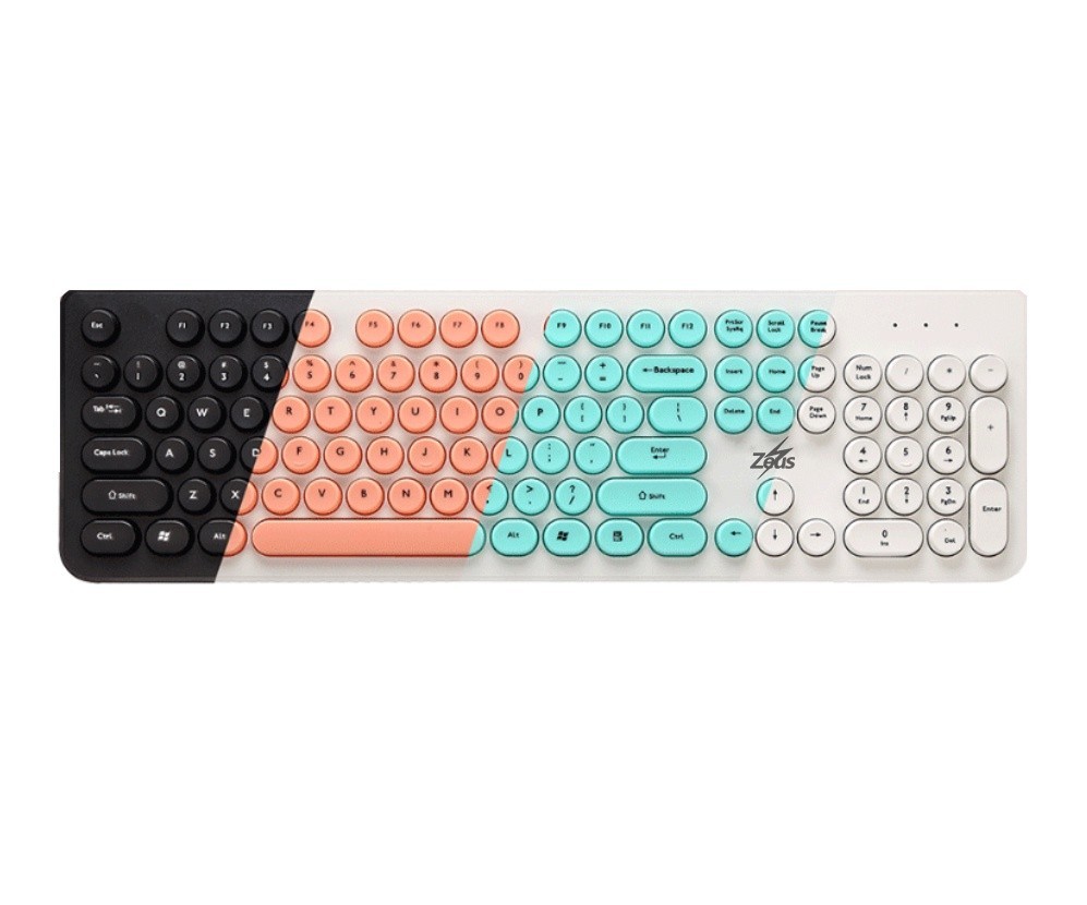 Zeus K-100 ( SteamPunk ) Retro Round Keycaps 104 Keys Keyboard For ...