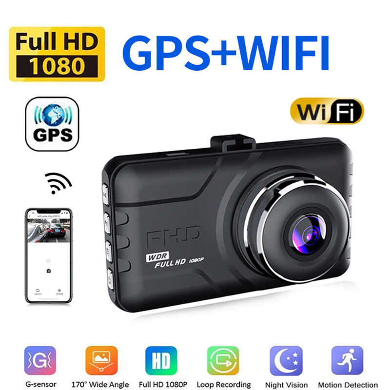 Wifi Dash DVR Cam Rear View Vehicle 1080P HD Drive Video Recorder Night