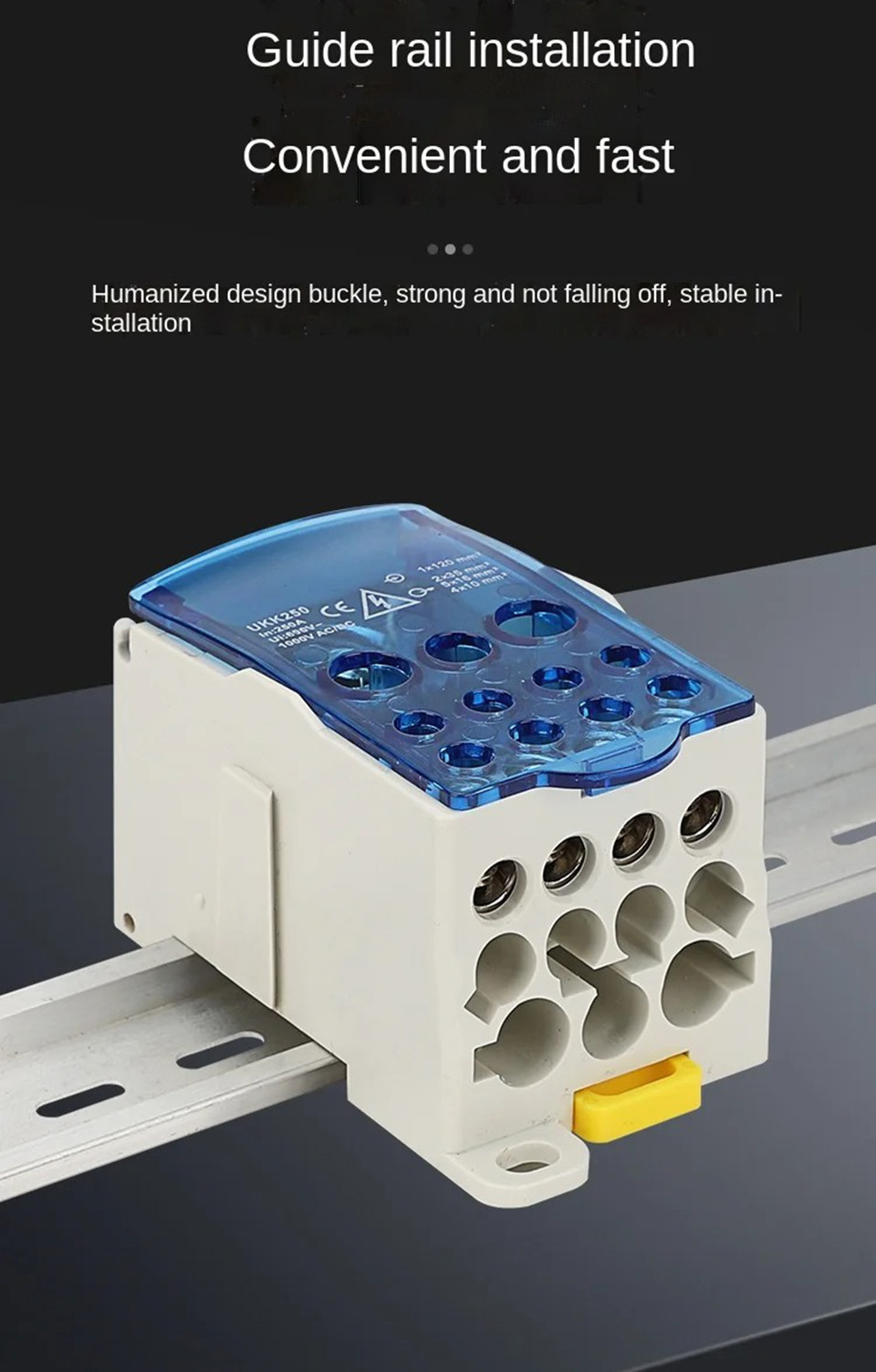 electrical wire connector One in multiple-out distribution box Din Rail ...