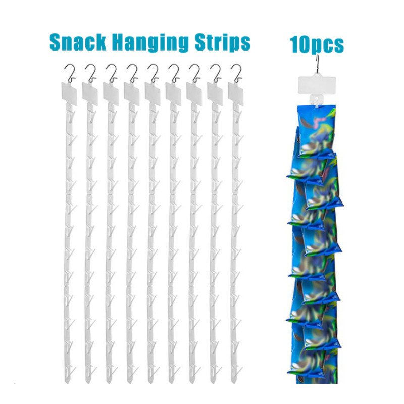 20Pcs Supermarket Snack Display Hanging Strips with Hook/Plastic Store ...