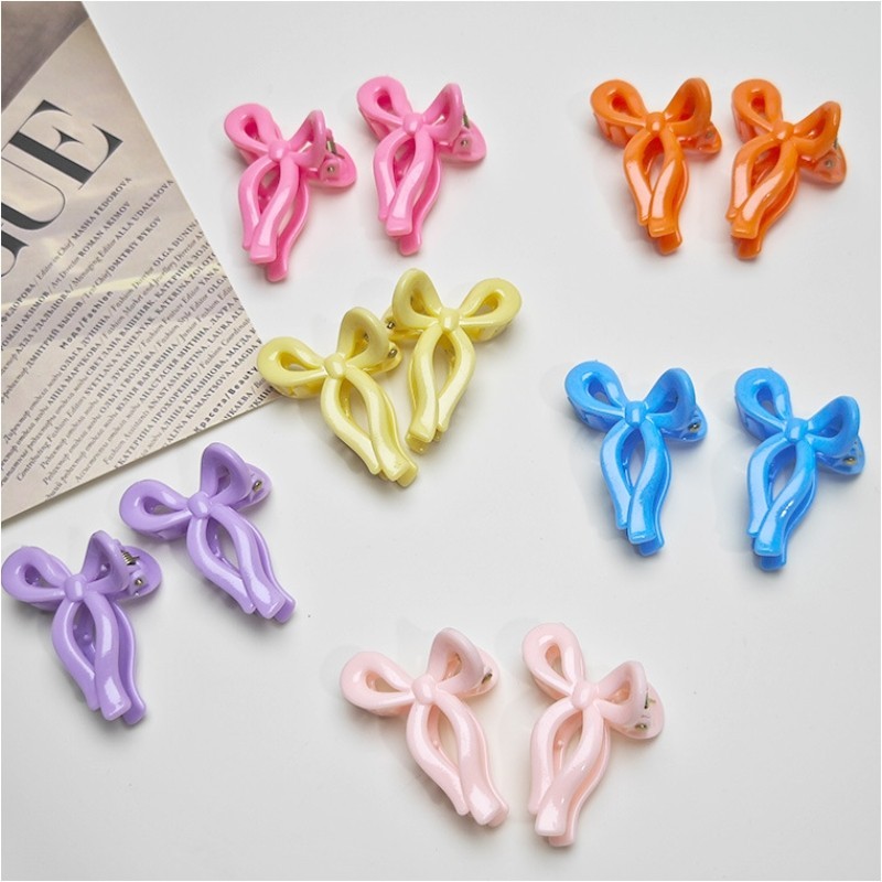 New Candy Colored Bow Tie Small Grab Clip Women Side Bangs Clip Broken ...