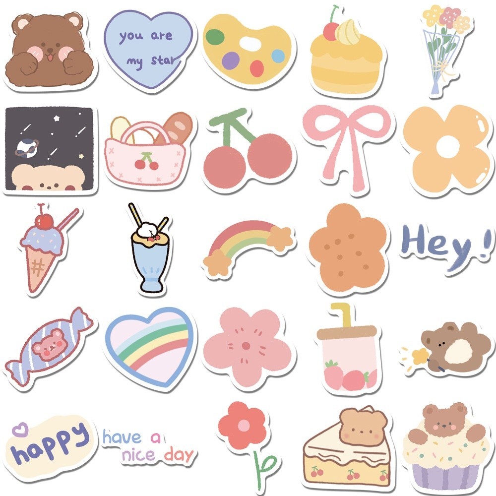 100pcs Cute Cartoon Korean Bear Stickers for Kids Scrapbooking,Lovely ...