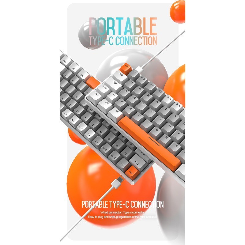 Jxct60-1 Wired 2m Waterproof Gaming Mechanical Keyboard Color Matching ...