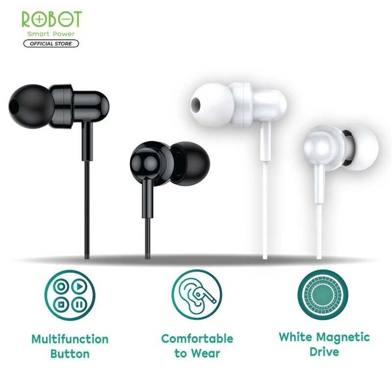 Robot Wired Headset Earphone RE20 In-Ear design Clear Realistic sound ...