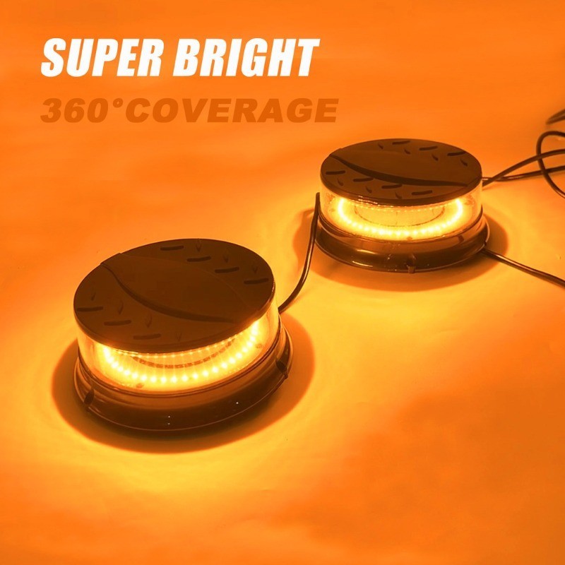 2in1 Small Round Light 96 LED Roof Car Warning Light Strobe Light ...