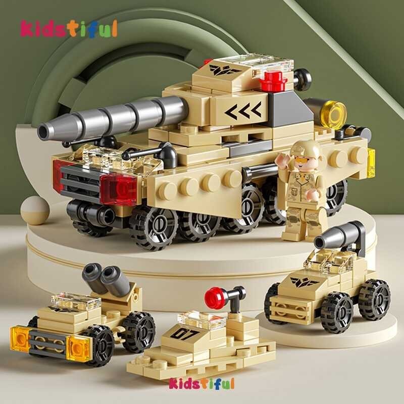 2A 6 IN 1Building Blocks Toys Army Set Mini Tank Truck Puzzle Games For ...