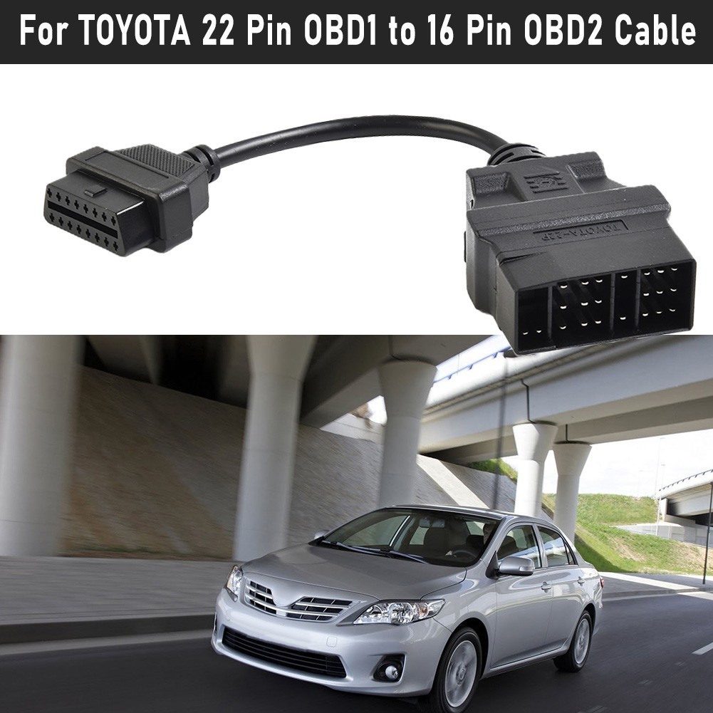[SMT] 22 Pin OBD1 To 16 Pin OBD2 Converter Adapter Cable For TOYOTA ...