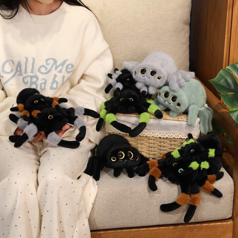 Canis Fuzzy Spider Plush Animal, Cute And Huggable Halloween Spider