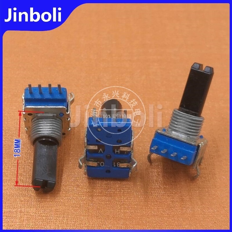 2PCS RK11 Type Single B10K B103 Horizontal 4 Pin Half Shaft Length 18MM ...