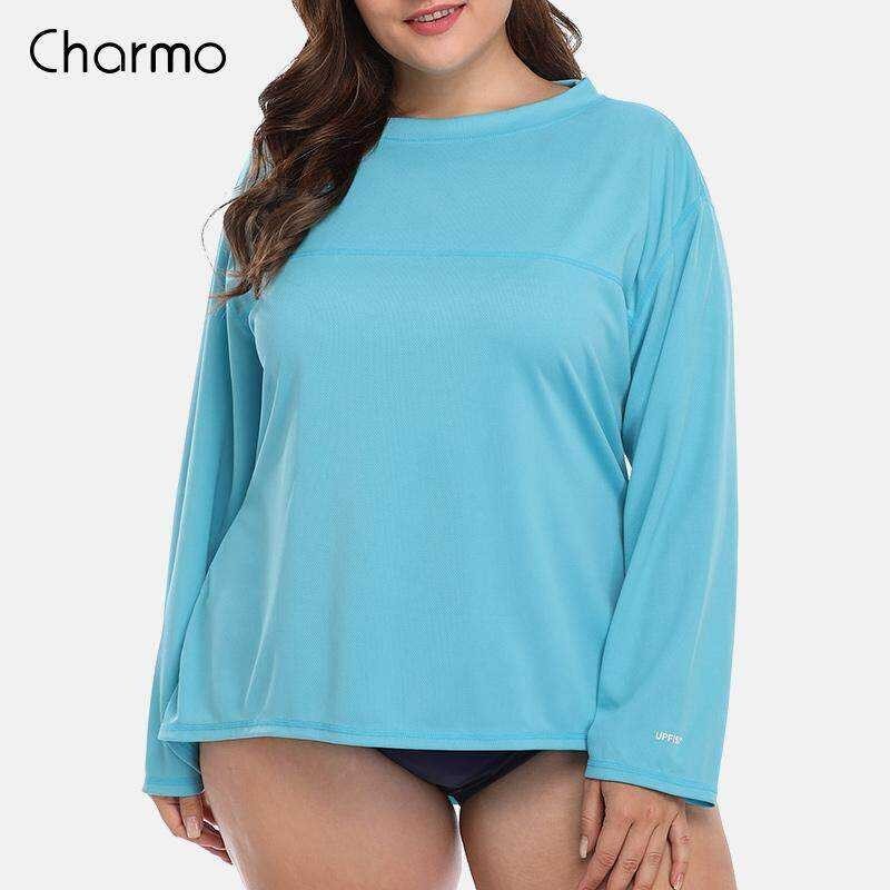 Long Charmo · Sleeve Guards Swimsuit Shirts UPF 50+ Women's Plus-Size ...