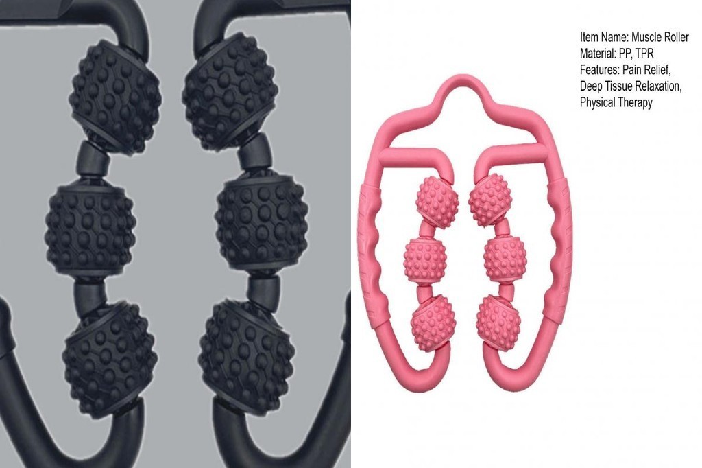 Skym* Pain Relief Muscle Roller Portable Muscle Roller 6wheel Muscle