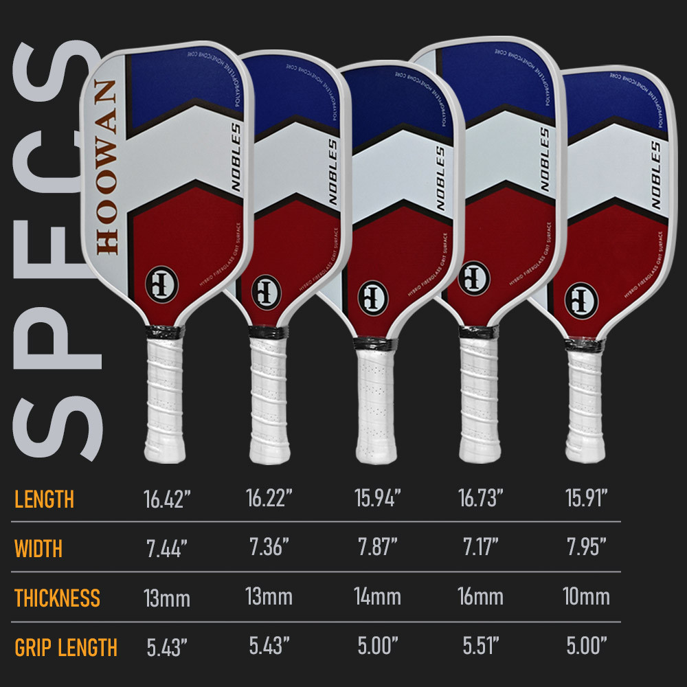 HOOWAN NOBLES Fiblerglass Pickleball Paddle High Strength Glass Fiber ...