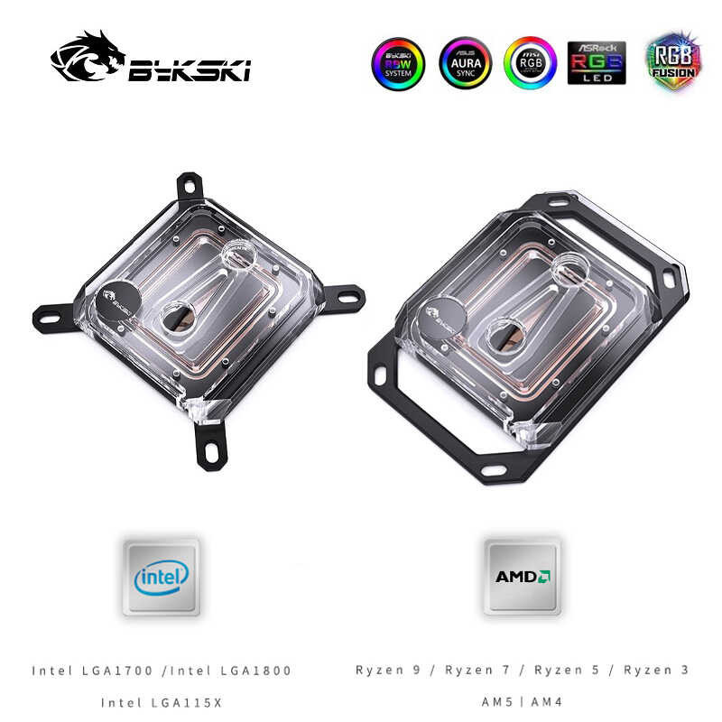 Bykski CPU Block Para Sa INTEL LGA 1700 1800 115X AMD Am5 Am4 Ryzen 3/5 ...