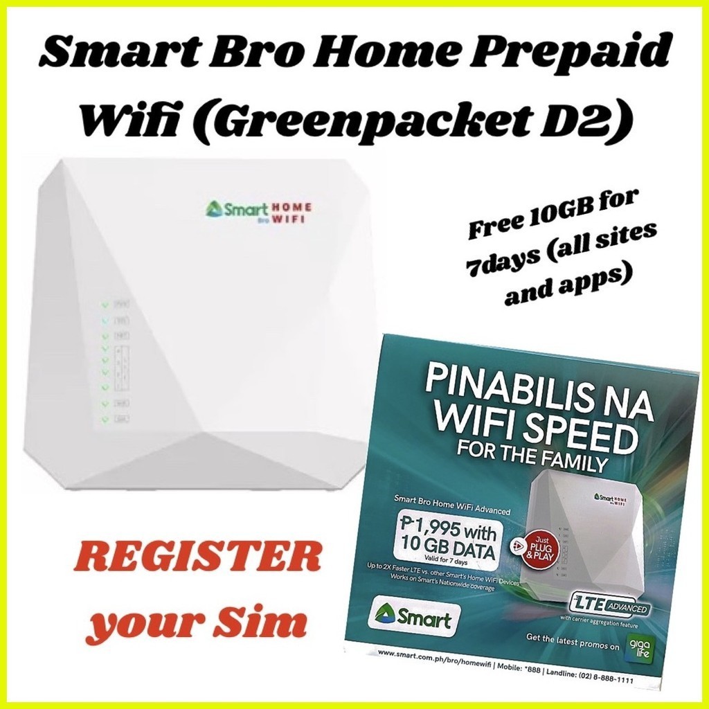 PLDT Home Prepaid Wifi D2k-FT10 and D2 (greenpacket) | Shopee Philippines