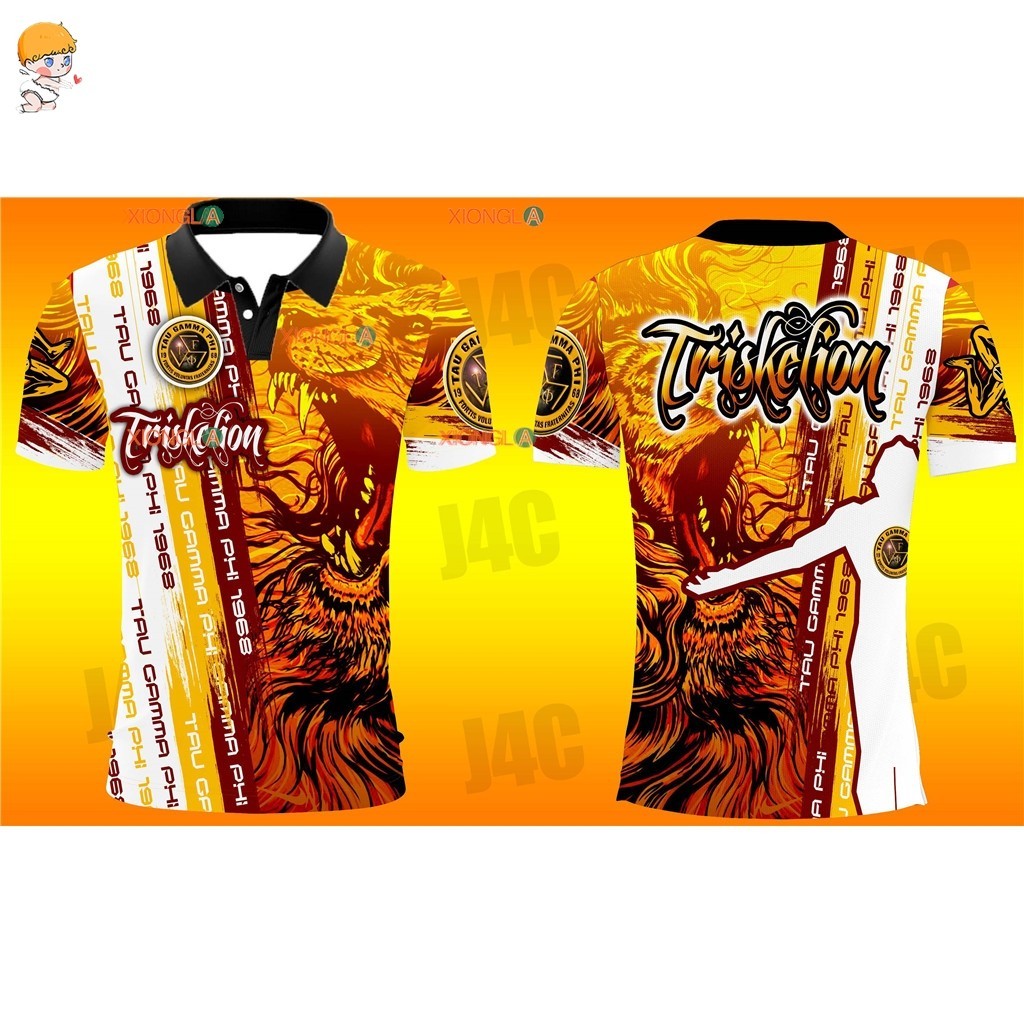 TAU GAMMA PHI TRISKELION FRATERNITY FULL SUBLIMATION SHIRT V1(Free printing  of name)