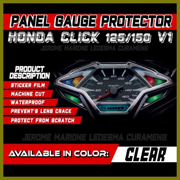 PANEL GAUGE PROTECTOR HONDA CLICK125/150 VERSION 1 | Shopee Philippines