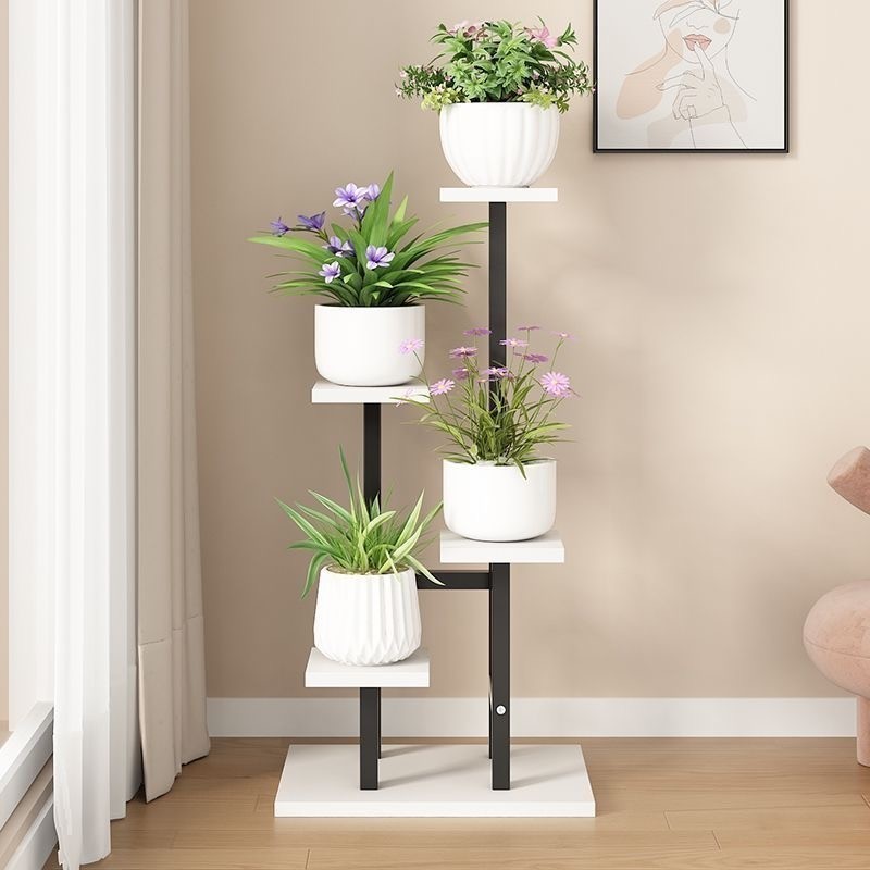 4 Layers Metal Plant Stand Indoor Flower Stand Outdoor Multilayer ...