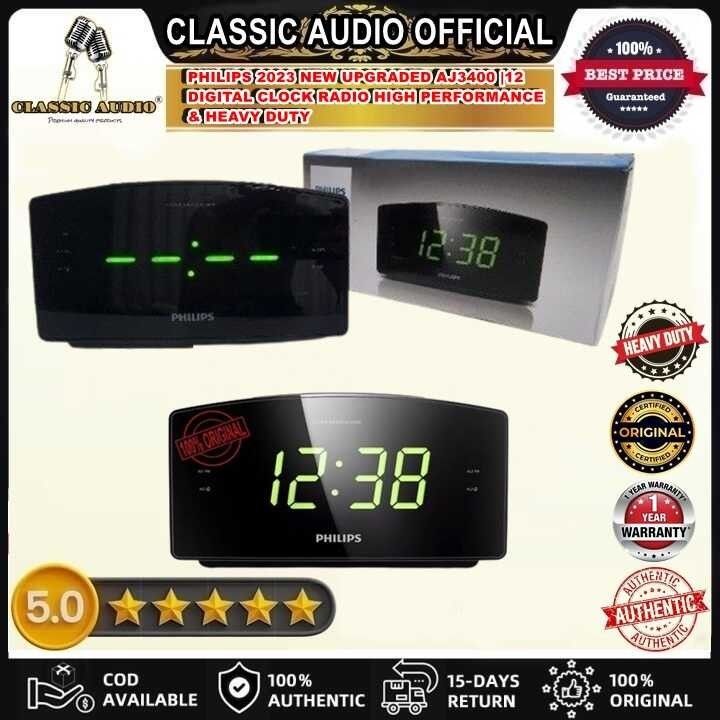 2023 PHILIPS NEW UPGRADED 3400 [UNK]12 DIGITAL CLOCK RADIO HIGH ...
