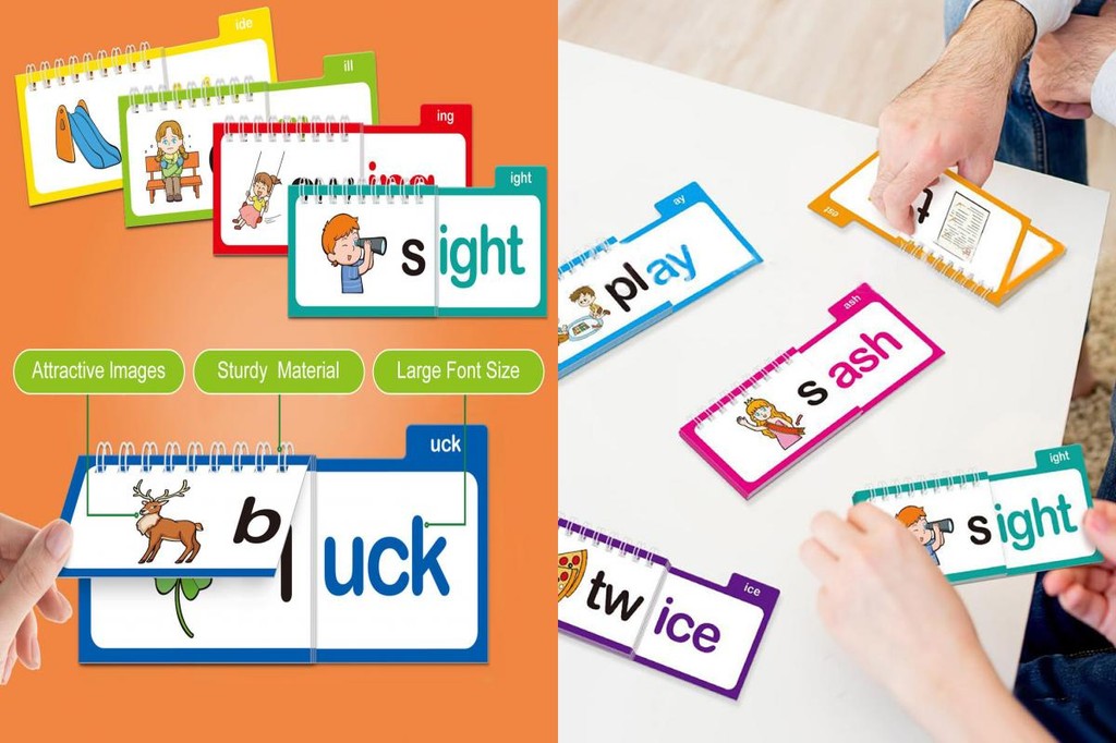 Rhyme Reading Card Learning Materials for Young Readers Word Families ...