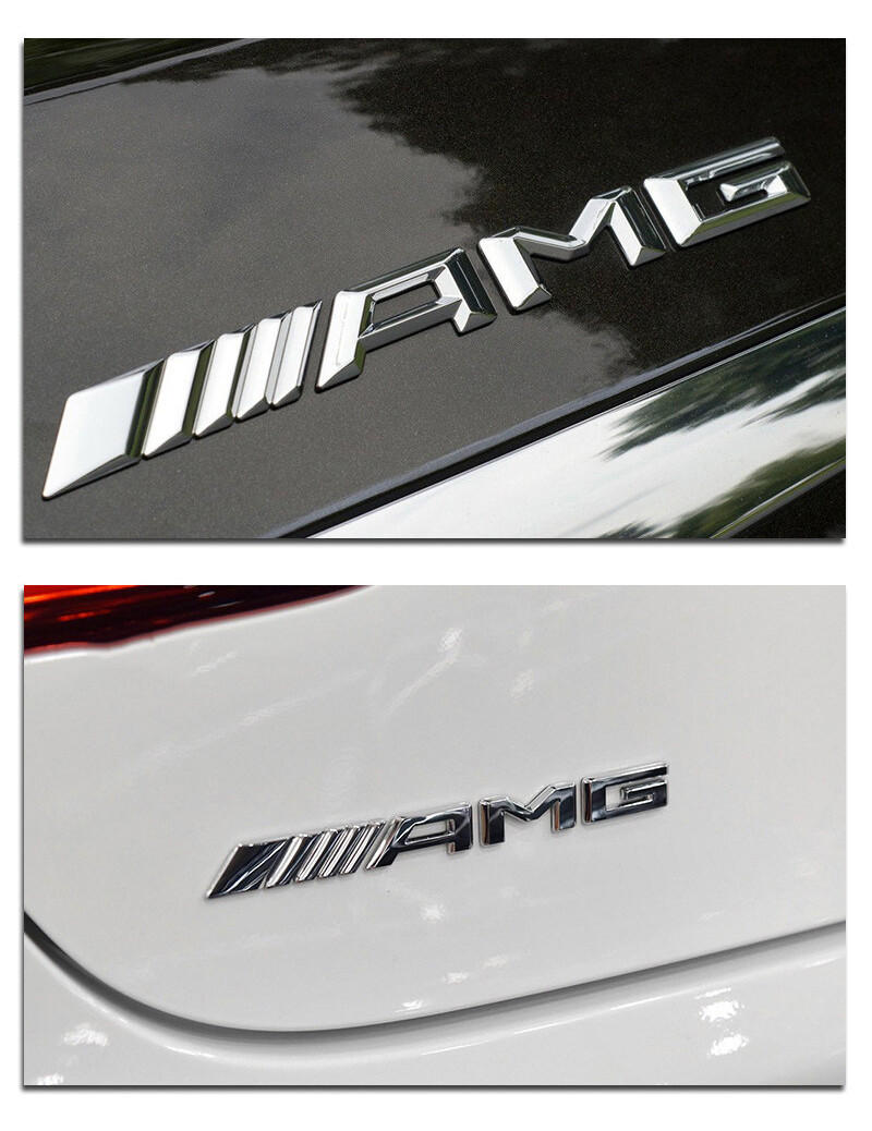 1Piece Metal 3D Metal AMG Logo Car Body Side Emblem Rear Trunk Badge ...