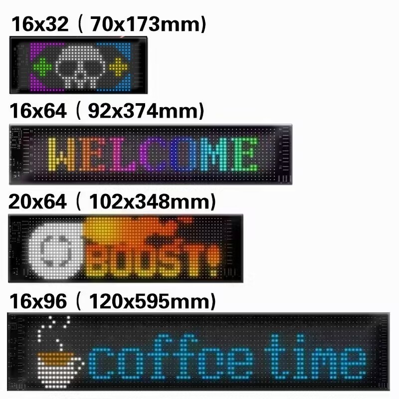 LED Matrix Pixel Panel Multilingual APP Programmable DIY Scrolling ...