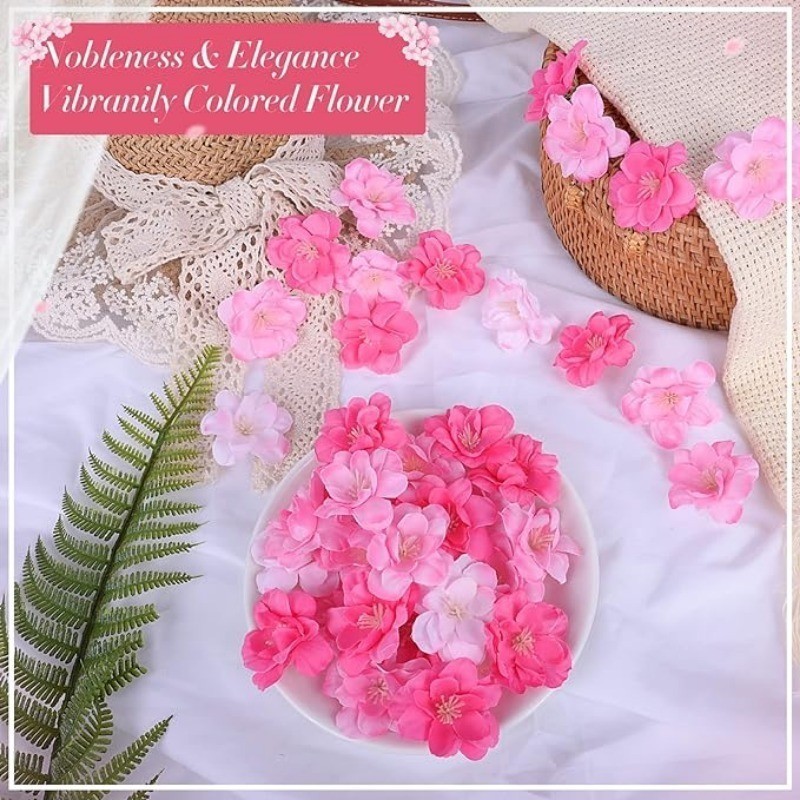 Cherry Blossom Heads 10/20pcs Artificial Fake Silk Cherry Blossom ...