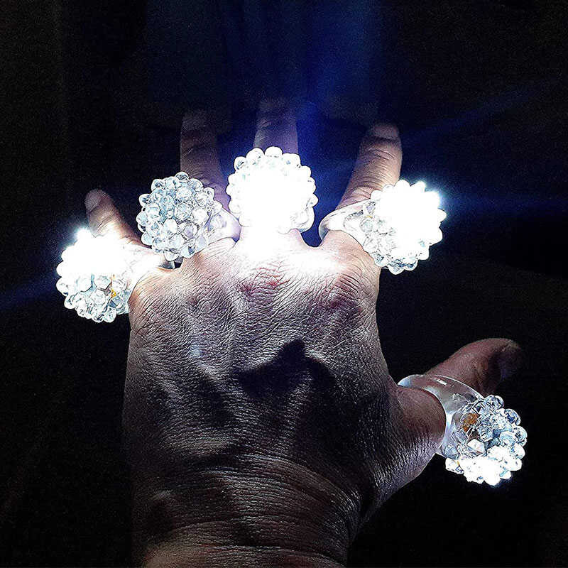 Flashing Jelly Light Up Rings - Soft Plump Blinking LED Party Rings For Kids & Raves 5 thumbnail image