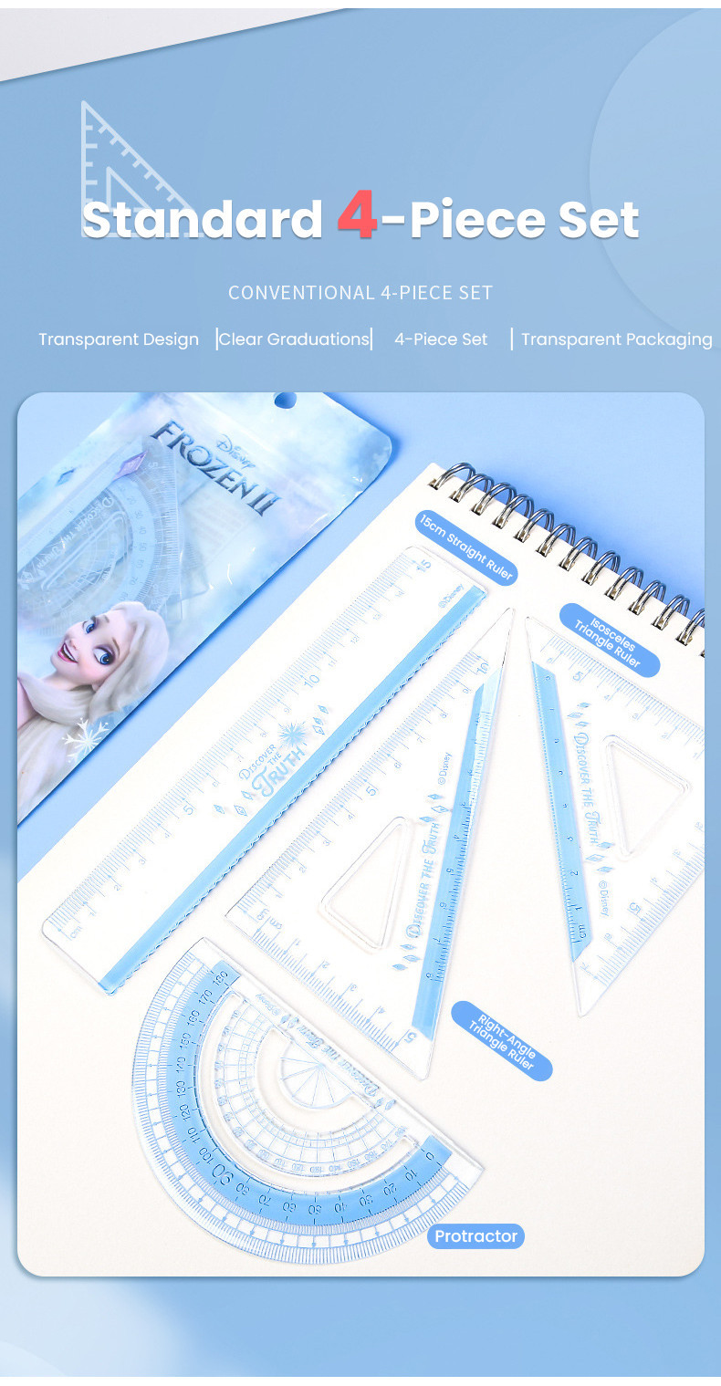 Disney Student Set Ruler 4-Piece Ruler Set | Shopee Philippines