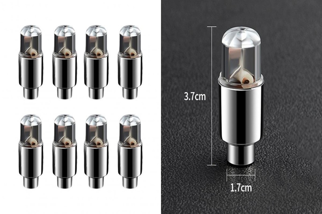 SOU_ Vehicle Stop Automatic Closure Tire Light Car Hub Light 8pcs Valve