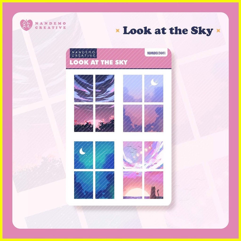 Look At The Sky Windows Cute Aesthetic Peel Off Sticker 