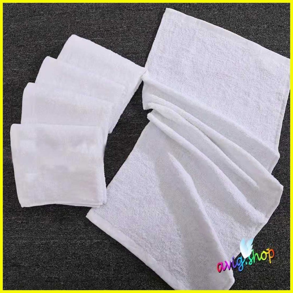 ¤ avig plain white long towels per pack 12 pcs back towel or face towel ...