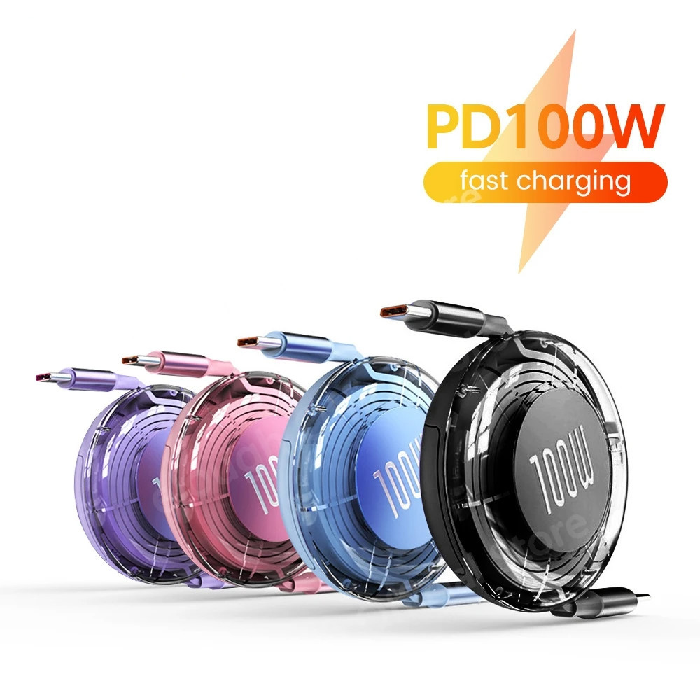 in stock Twitch 1M 100W Retractable USB C Cable PD100W Type C To Type C ...