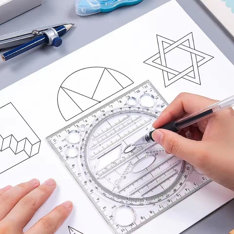 Multifunctional Geometric Ruler - Drawing Tools - Mathematics Measuring ...