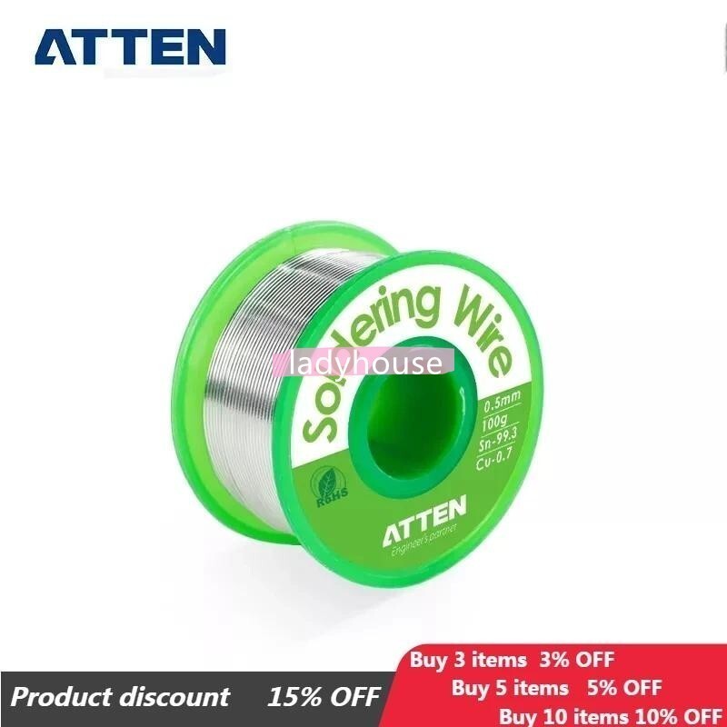 Original New ATTEN 100g Sn Lead-free Soldering Wire Great soldering ...