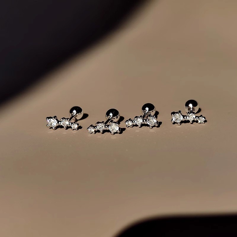 Roselife Gold/silver Threaded Ball Sparkling Rhinestone Star Stud ...