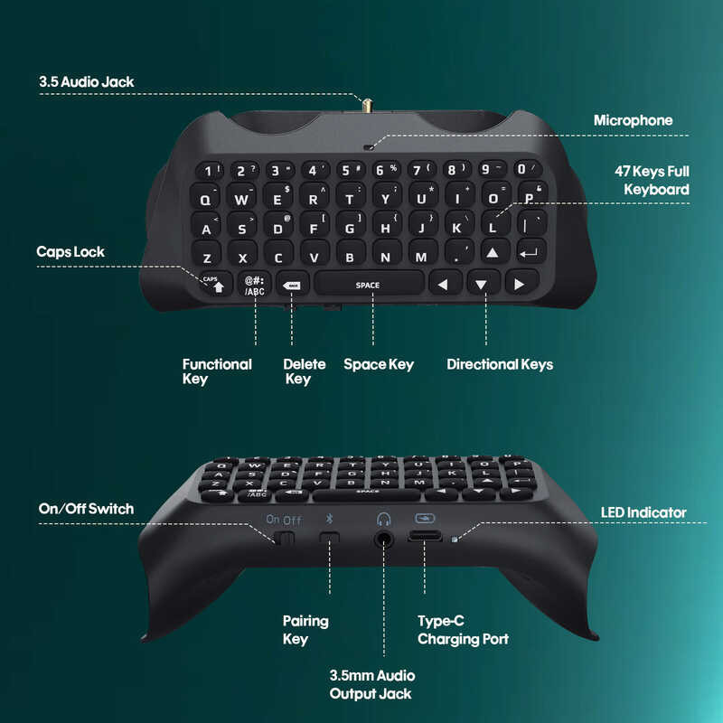 Backlight Moko Green Ps5 Wireless Bluetooth Keypad Chatpad Playstation ...