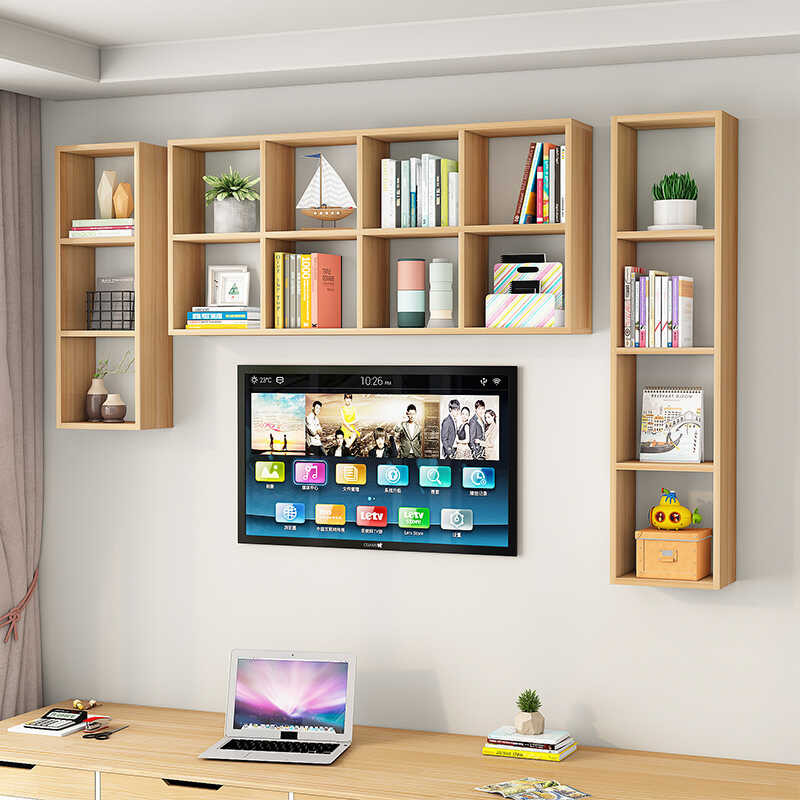 A stable wood Rak repository or wall of the bookshelf mounted to ...