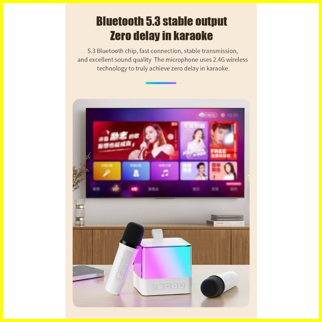 JBL Bluetooth Speaker Wireless Dual Microphone Karaoke Speaker 3D ...