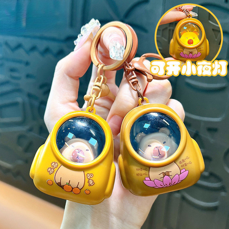 Creative Capybara Backpack Bear Key Chain Cute Light Up Night Light ...
