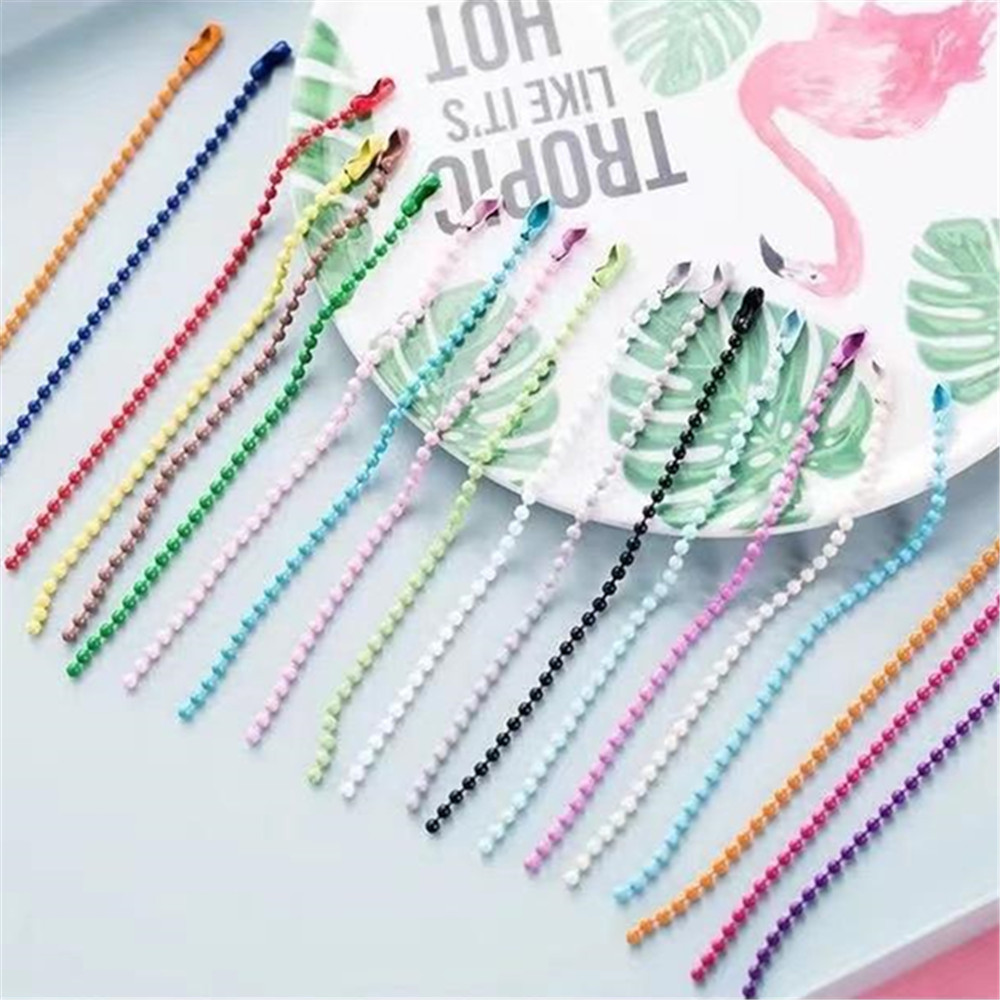 20/50/100Pcs 2.4mm Ball Bead Chains fits Key Chain hand tag Connector ...
