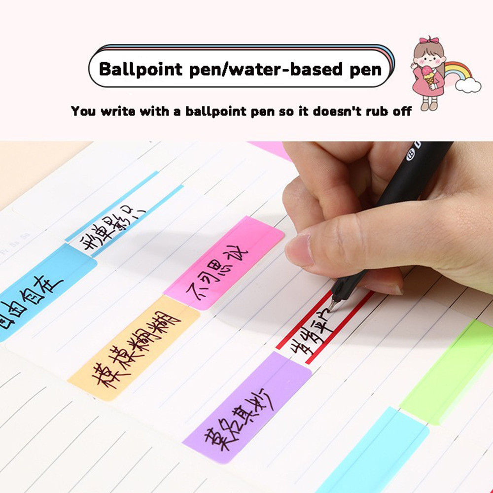 200 Sheets Colorful Transparent Index Stickers Self adhesive Writable ...
