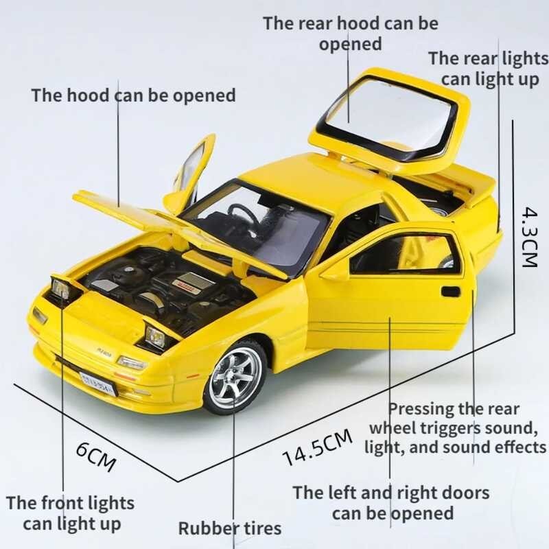 1/32 Initial D Mazda Rx7 Alloy Diecast Toy Models With Sound Light ...