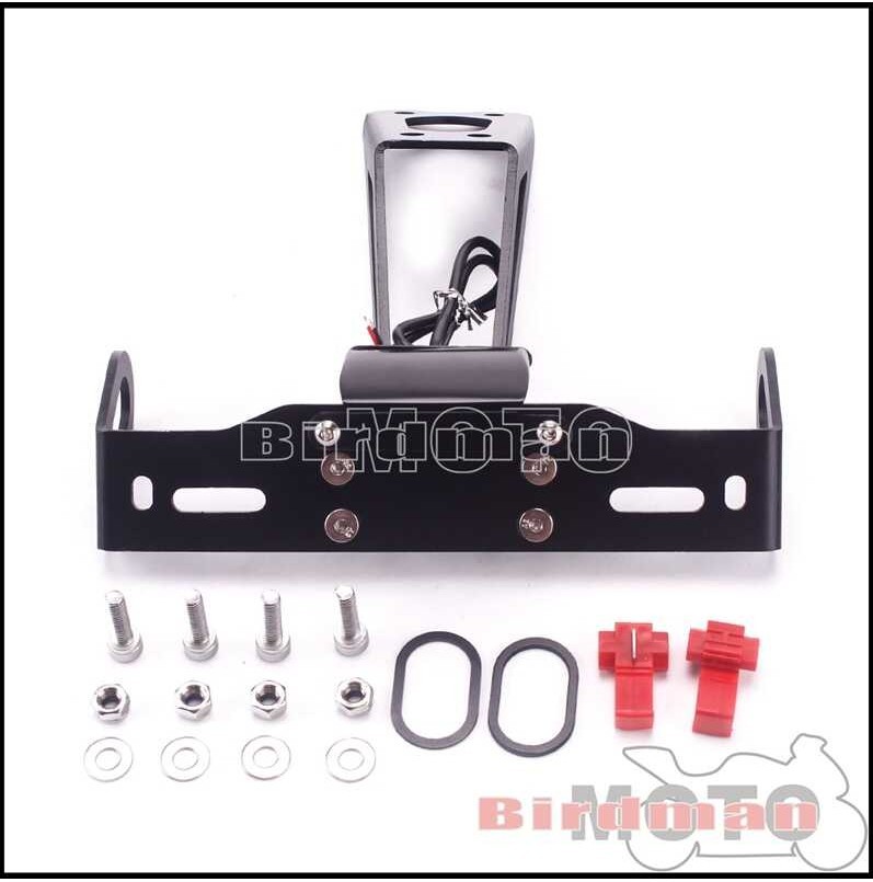 Motorcycle Brake LED Light License Plate Bracket W/Light For Honda BMW