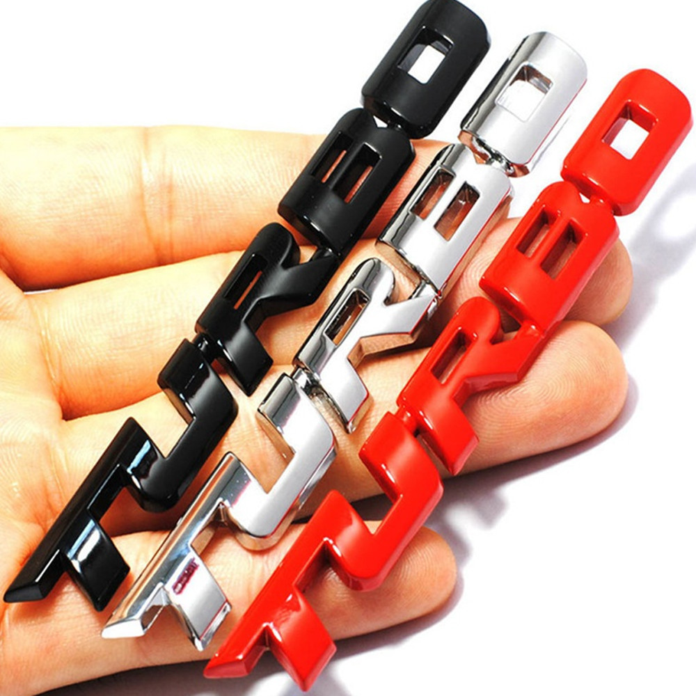 3D Metal Chrome Zinc Alloy Car Sticker Modified Turbocharged Turbo Logo ...