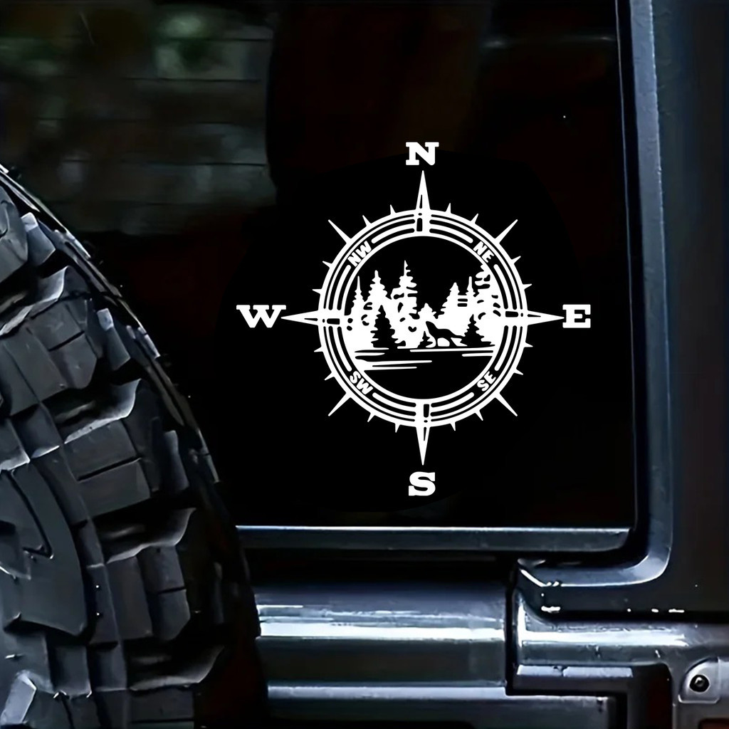 Compass Reflective Scooter Motorcycle Stickers Car Sticker Accessories ...