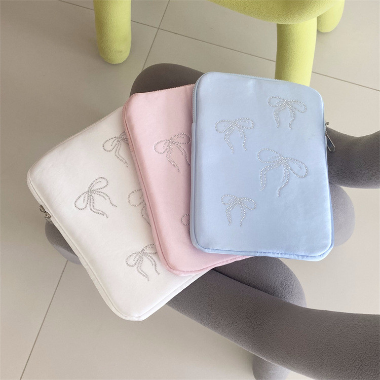 Laptop Bag Ins Rhinestone Cute Bow Shockproof Tablet PC Liner Package ...