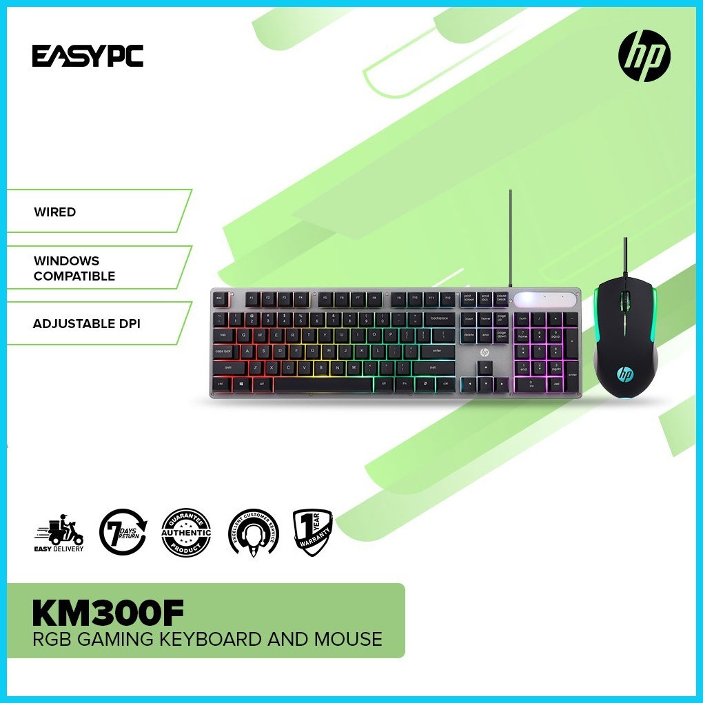 EasyPC HP KM300F RGB Fullsized membrane Stylish design dual mode