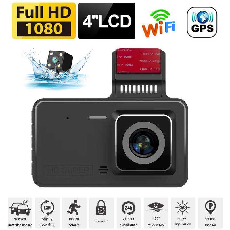 Dash Cam Wifi Full HD 1080P DVR Rear View Drive Video Recorder Black ...